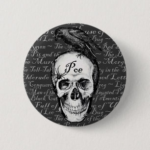 Macaron Rond 5 Cm Bouton de Raven Poe