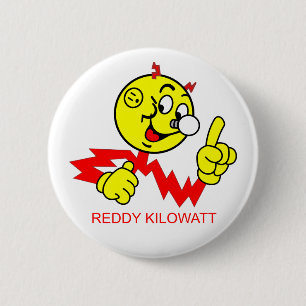 Macaron Rond 5 Cm Bouton de Reddy Kilowatt très amusant