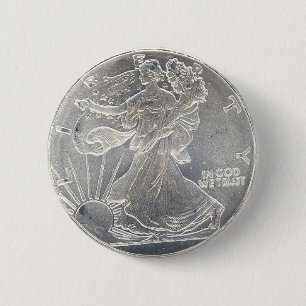 Macaron Rond 5 Cm Bouton de reproduction de pièce en argent