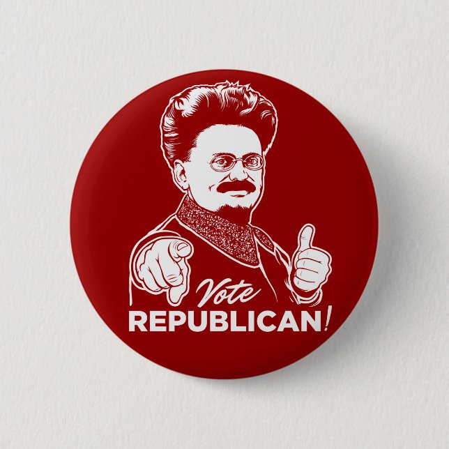 Macaron Rond 5 Cm Bouton de républicain de vote de Trotsky (Devant)