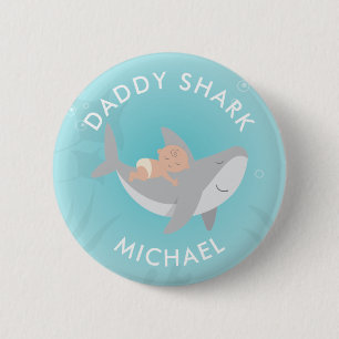 Macaron Rond 5 Cm Bouton de requin mignon papa