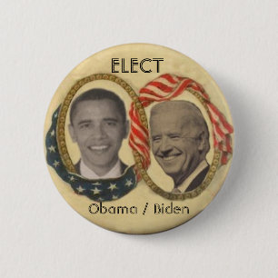 Macaron Rond 5 Cm Bouton de Rétro-style d'Obama/Biden