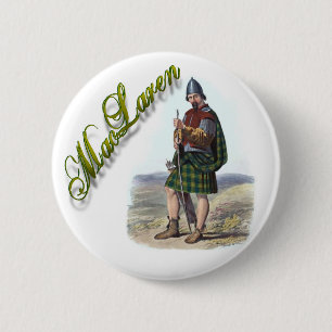 Macaron Rond 5 Cm Bouton de rêve écossais Clan MacLaren