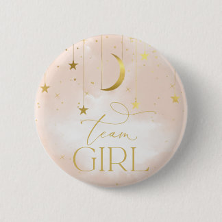 Macaron Rond 5 Cm Bouton de révélation de genre, Bouton rose vif de