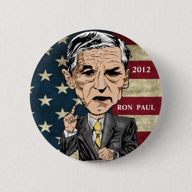 MACARON ROND 5 CM BOUTON DE RÉVOLUTION RON PAUL 2012 (Devant)