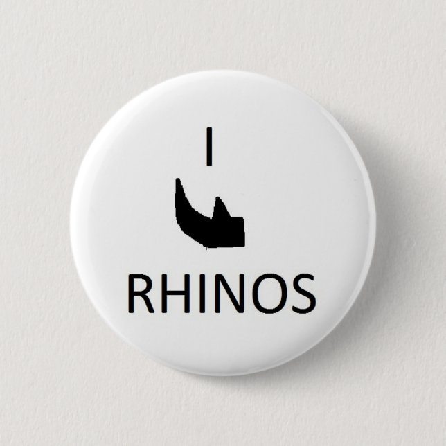 Macaron Rond 5 Cm Bouton de rhinocéros du klaxon I (Devant)