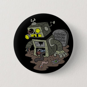 Macaron Rond 5 Cm Bouton de robot de zombi