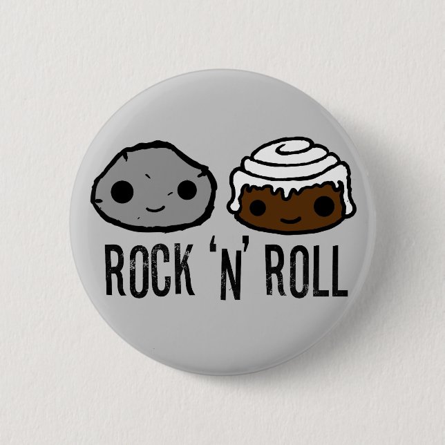 Macaron Rond 5 Cm Bouton de rock (Devant)