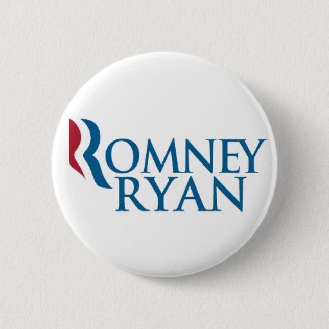 Macaron Rond 5 Cm Bouton de Romney/Ryan 2012 (Devant)