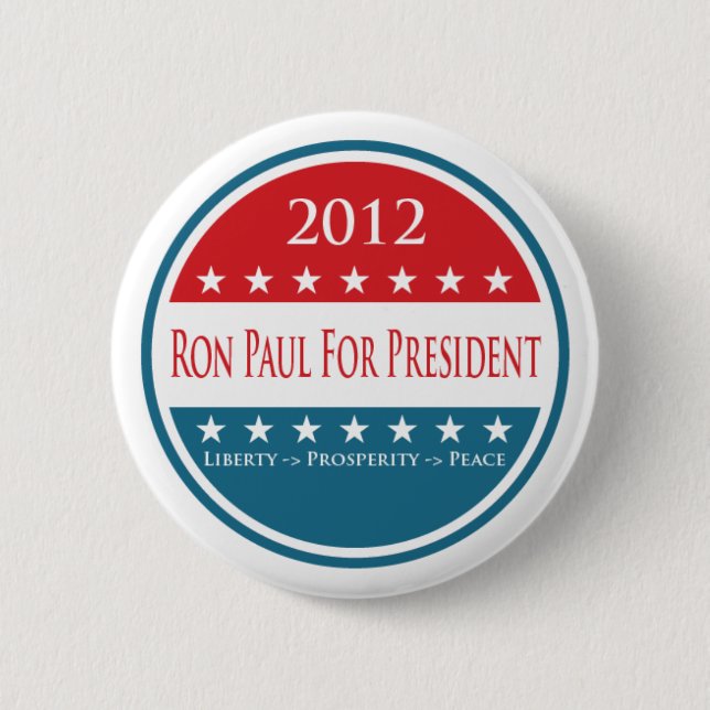 Macaron Rond 5 Cm Bouton de Ron Paul 2012 (Devant)
