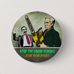 Macaron Rond 5 Cm Bouton de Ron Paul d'économie de zombi