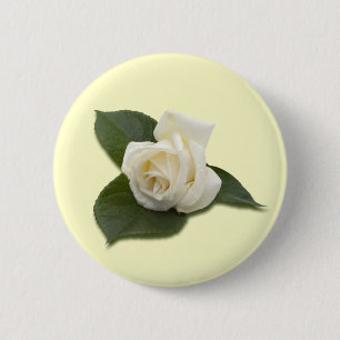 Macaron Rond 5 Cm Bouton de rose blanc