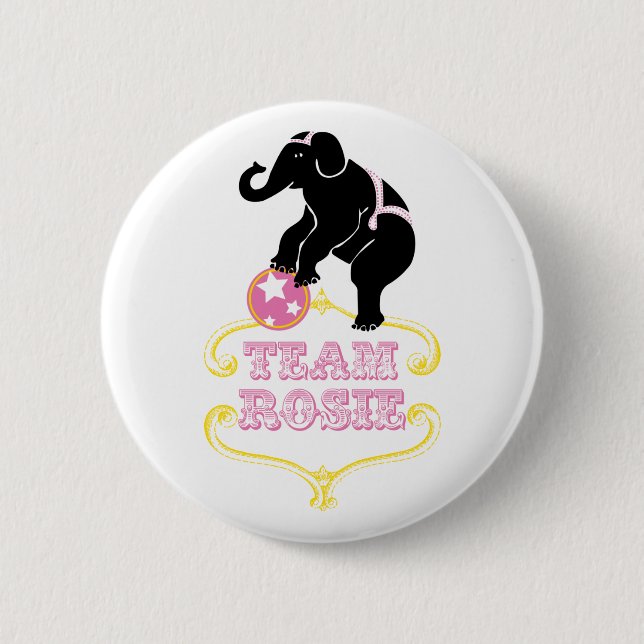 Macaron Rond 5 Cm Bouton de Rosie d'équipe (Devant)