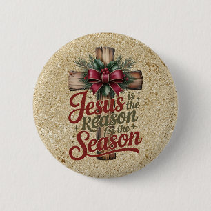 Macaron Rond 5 Cm Bouton de saison de raison de Jésus