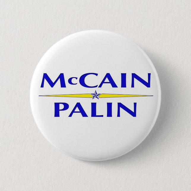 Macaron Rond 5 Cm Bouton de Sarah Palin John McCain (Devant)