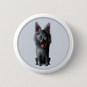 Macaron Rond 5 Cm Bouton de Schipperke