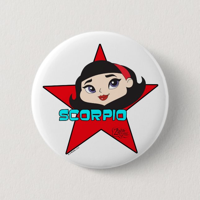 Macaron Rond 5 Cm Bouton de Scorpion (Devant)