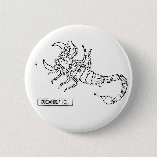 Macaron Rond 5 Cm Bouton de Scorpion de zodiaque (Devant)