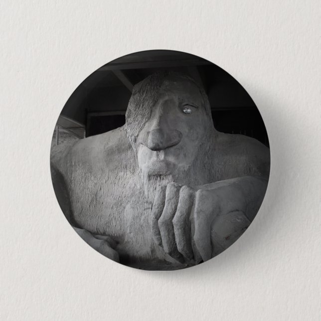 Macaron Rond 5 Cm Bouton de Seattle Fremont Troll (Devant)