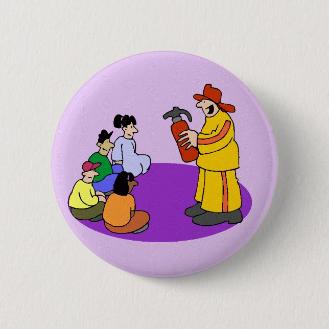 Macaron Rond 5 Cm Bouton de sécurité incendie (Devant)