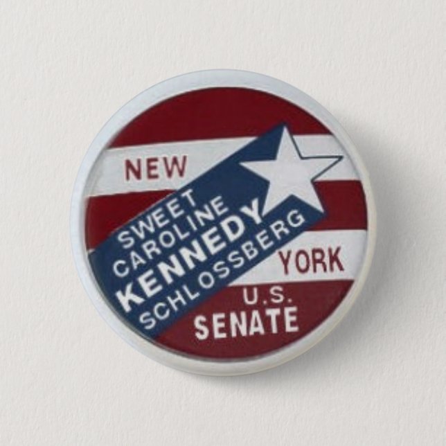 Macaron Rond 5 Cm Bouton de sénat de Caroline Kennedy Schlossberg NY (Devant)