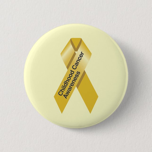 Macaron Rond 5 Cm Bouton de sensibilisation au cancer chez l'enfant (Devant)