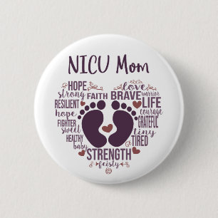 Macaron Rond 5 Cm Bouton de sensibilisation "NICU Mom" (Maman NICU)