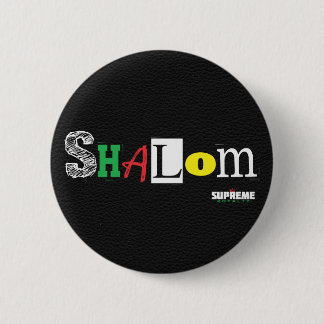Macaron Rond 5 Cm Bouton de Shalom (noir/tri)