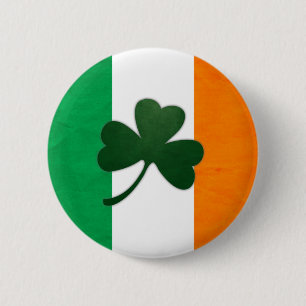 Macaron Rond 5 Cm Bouton de shamrock de l'Irlande