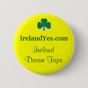 Macaron Rond 5 Cm Bouton de shamrock d'IrelandYes