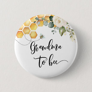 Macaron Rond 5 Cm Bouton de shower de bébé Grand-mère à abeille