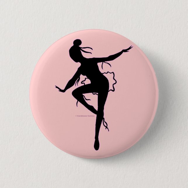 Macaron Rond 5 Cm Bouton de silhouette de ballerine de Prima (Devant)