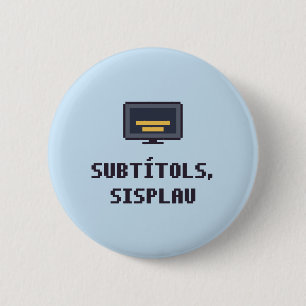 Macaron Rond 5 Cm Bouton de sous-titres catalans neurodivergents