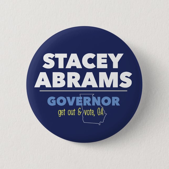 Macaron Rond 5 Cm Bouton de soutien de Stacey Abrams - vote GA! (Devant)