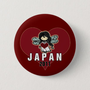 Macaron Rond 5 Cm Bouton de soutien du Japon Petite fée japonaise