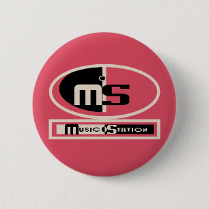Macaron Rond 5 Cm Bouton de station de musique