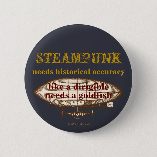 Macaron Rond 5 Cm Bouton de Steampunk (Devant)