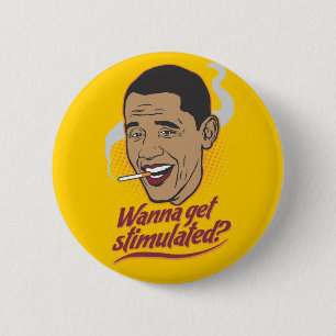 Macaron Rond 5 Cm Bouton de stimulus d'Obama