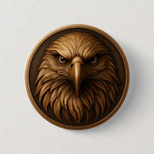 Macaron Rond 5 Cm Bouton de style médaillon tête d'aigle royal 3D