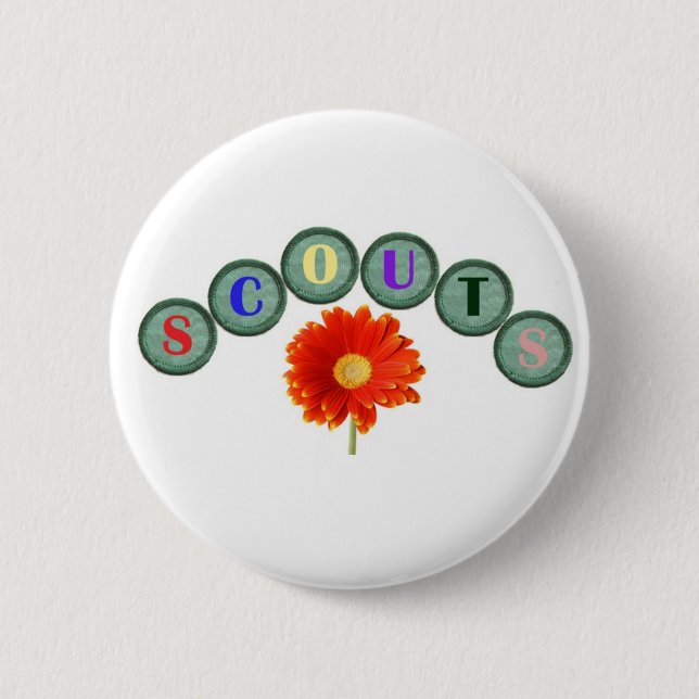 Macaron Rond 5 Cm Bouton de surveillance floral (Devant)