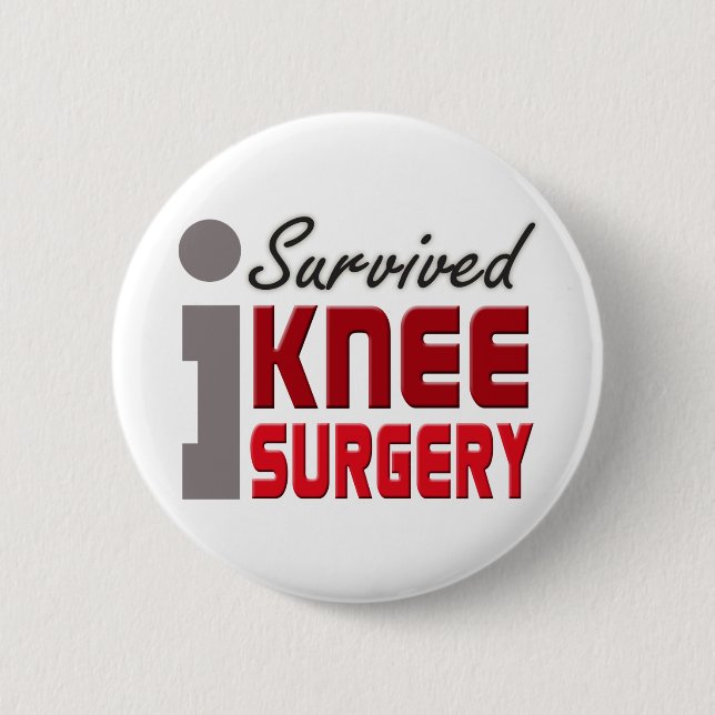 Macaron Rond 5 Cm Bouton de survivant de chirurgie de genou (Devant)