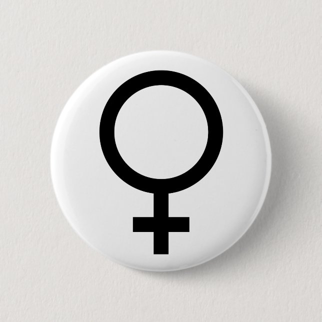 Macaron Rond 5 Cm Bouton de symbole de femme (Devant)