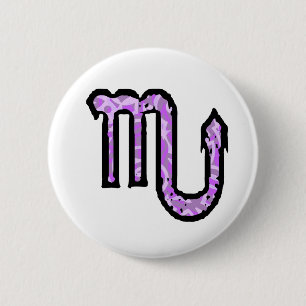 Macaron Rond 5 Cm Bouton de symbole de Scorpion (style 1_purple)
