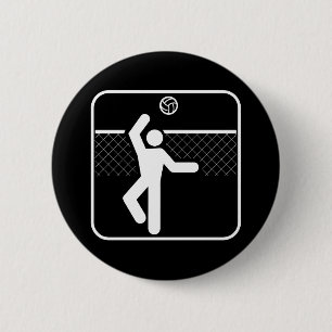 Macaron Rond 5 Cm Bouton de symbole de volleyball