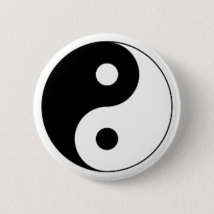 Macaron Rond 5 Cm Bouton de symbole de Yin Yang