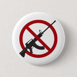 Macaron Rond 5 Cm Bouton de symbole d'interdiction d'arme à feu du