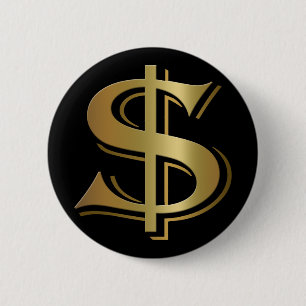 Macaron Rond 5 Cm Bouton de symbole dollar