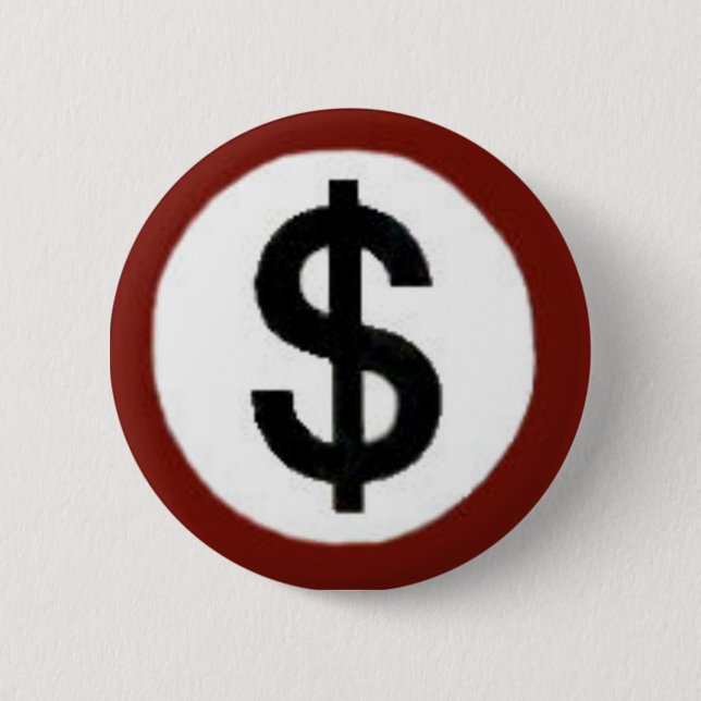 Macaron Rond 5 Cm Bouton de symbole dollar (Devant)
