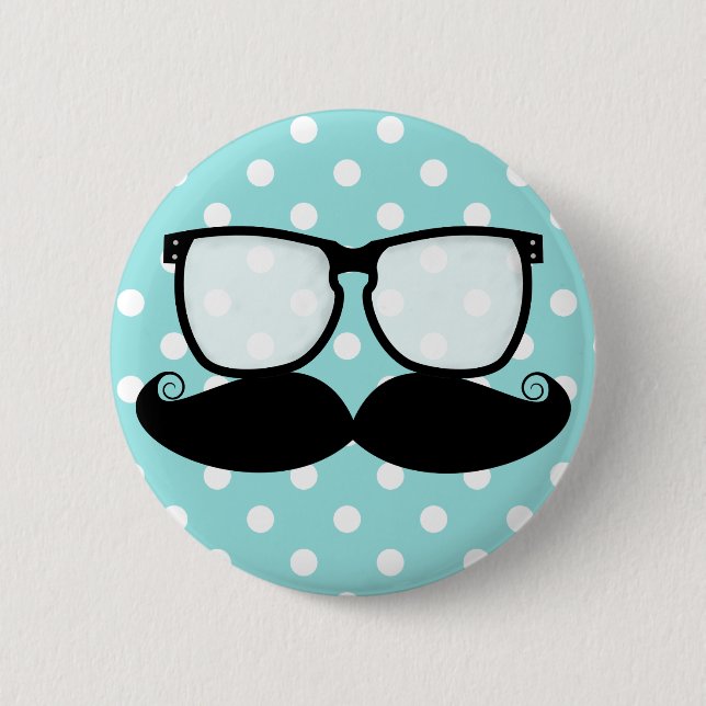 Macaron Rond 5 Cm Bouton de talent de moustache (Devant)