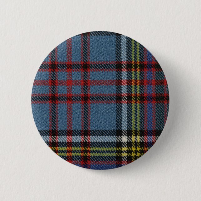 Macaron Rond 5 Cm Bouton de tartan d'Anderson de clan (Devant)